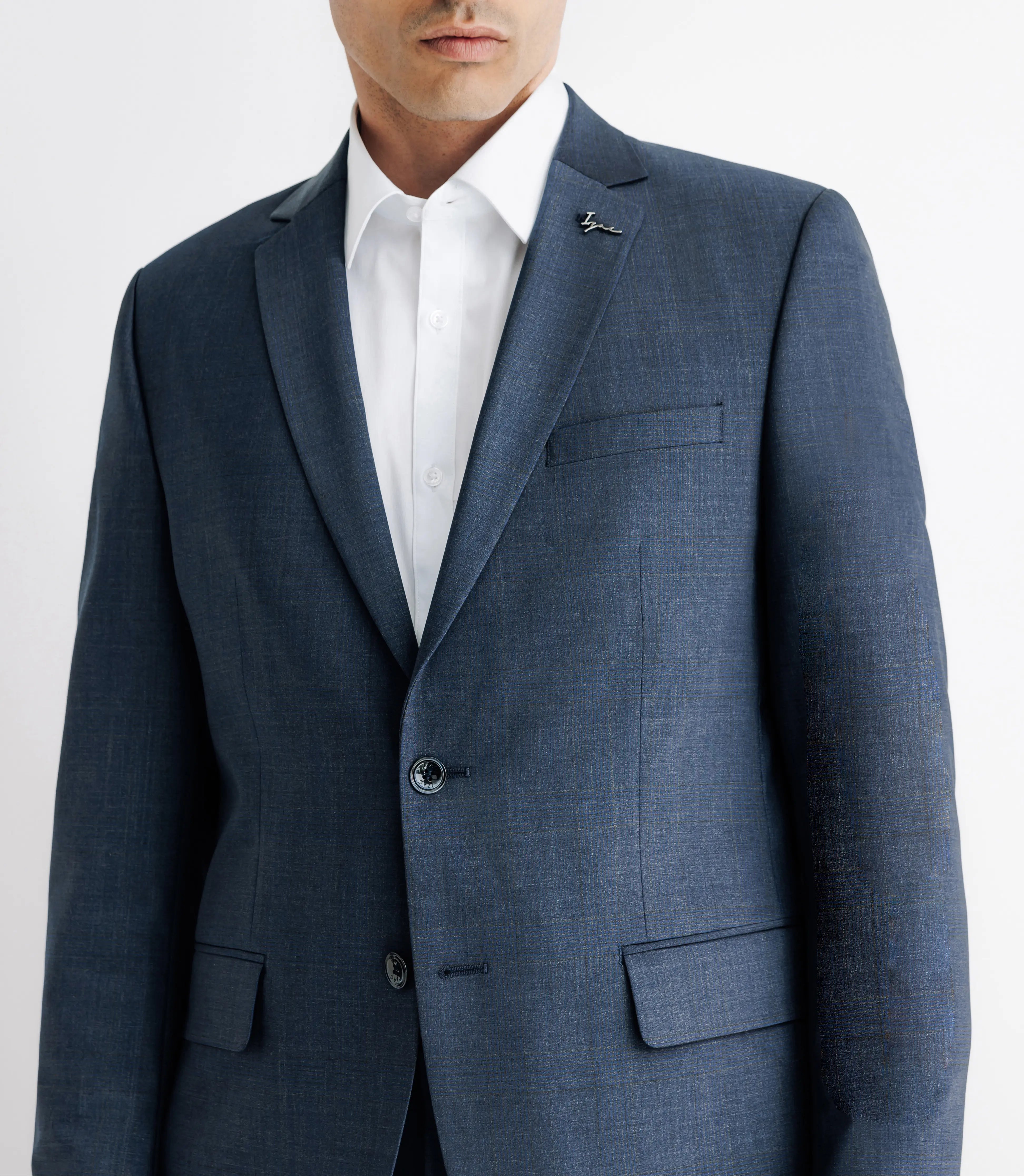 Costume à carreaux esprit Prince de Galles marine - IZAC