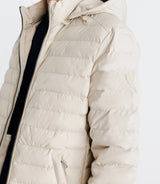 Down jacket with Beige removable hood