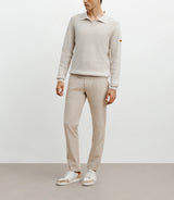 Beige open polo-neck sweater