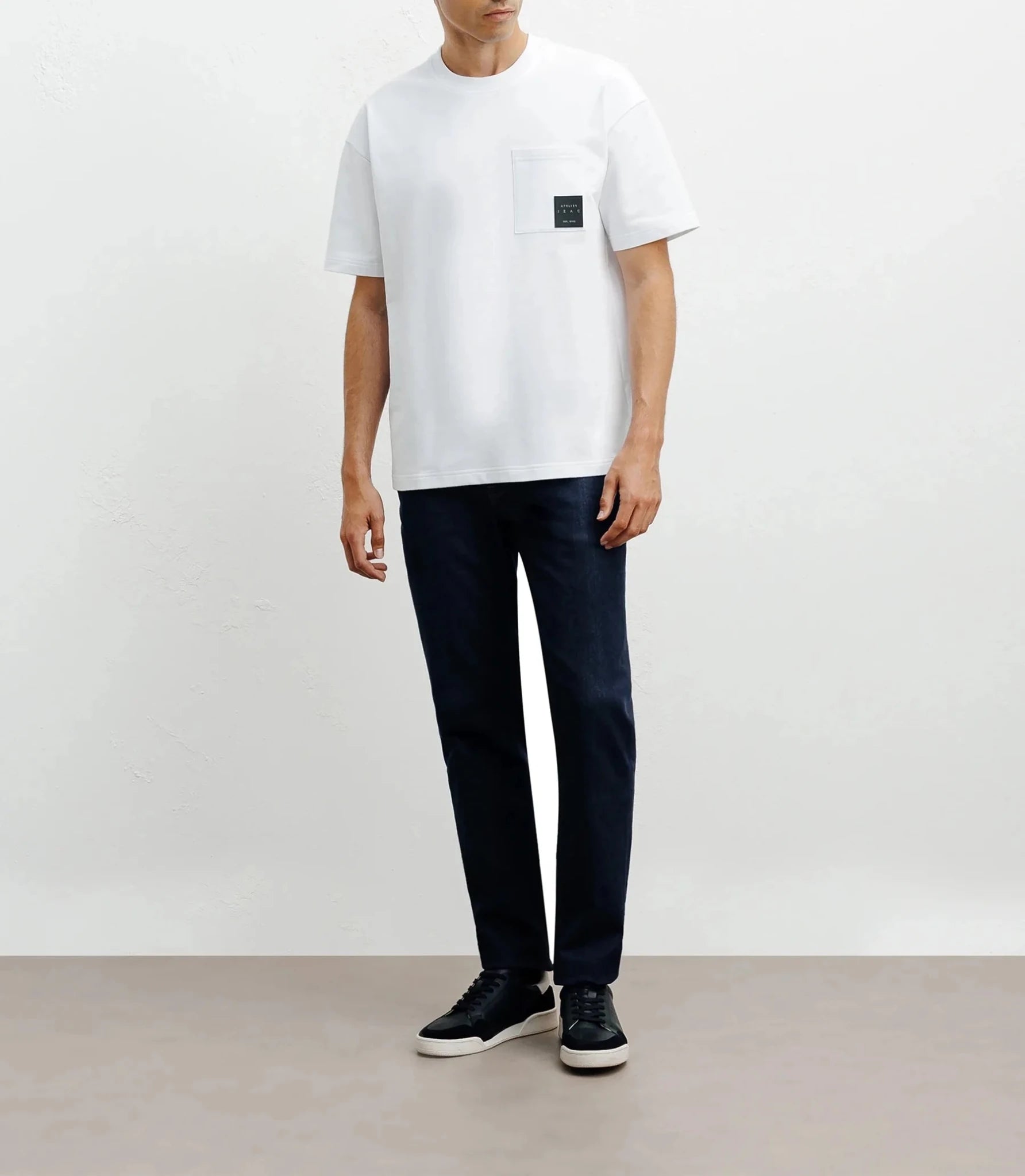 Oversized round-neck T-shirt, white