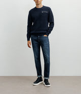 Round-neck navy sweater