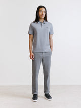 Polo en chevron gris chiné