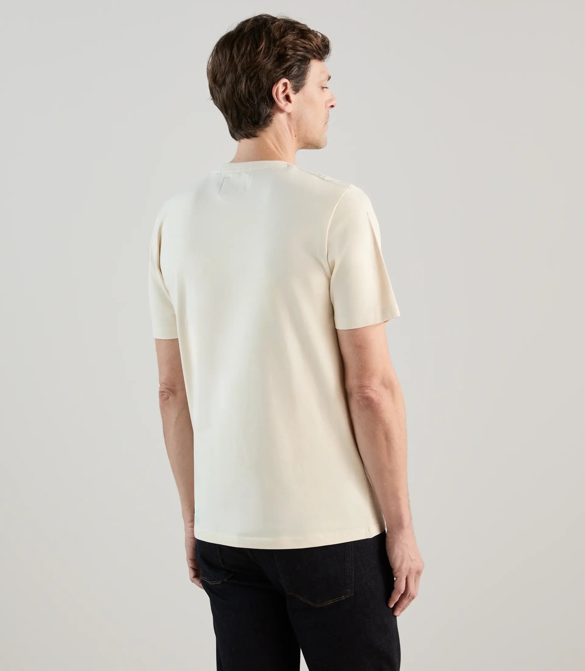 T-shirt col rond à manches courtes écru - IZAC