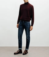 Pull col roulé bordeaux