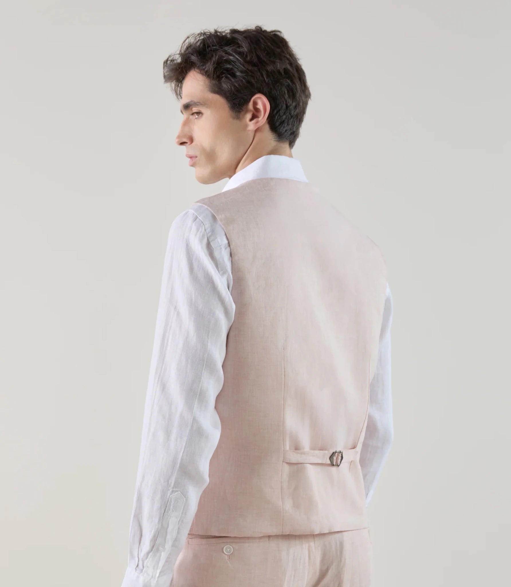 Gilet ville 100% lin rose - IZAC