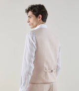 Gilet ville 100% lin rose