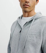 Hoodie zippé à capuche en maille gris chiné