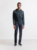 Pull à capuche en maille kaki foncé