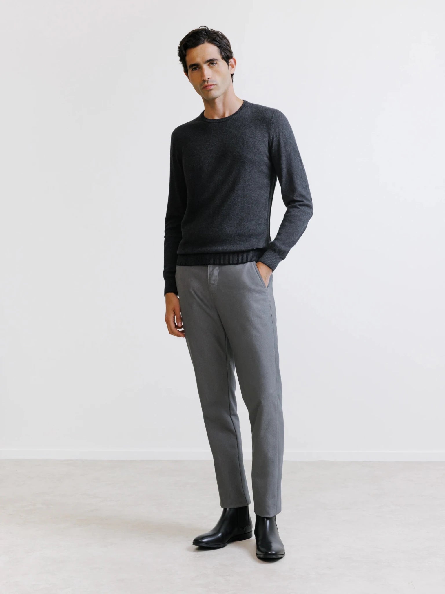 Pull col rond anthracite - IZAC