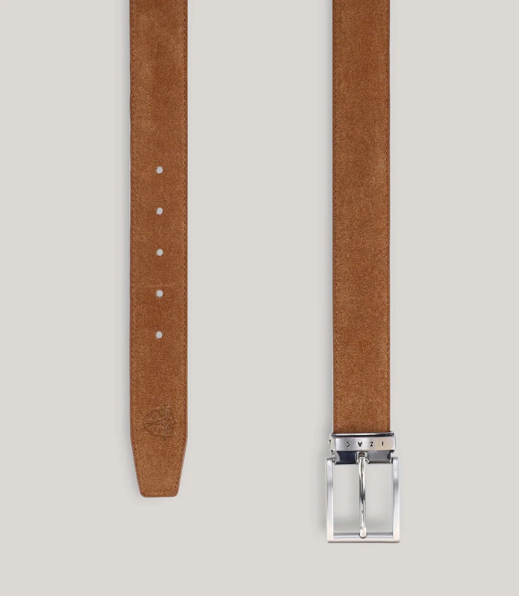 Ceinture réversible en cuir nubuck camel - IZAC