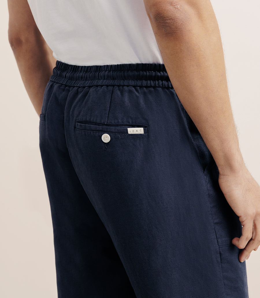 Pantalon élastiqué marine