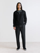 Black Half-Zip Knit Hoodie