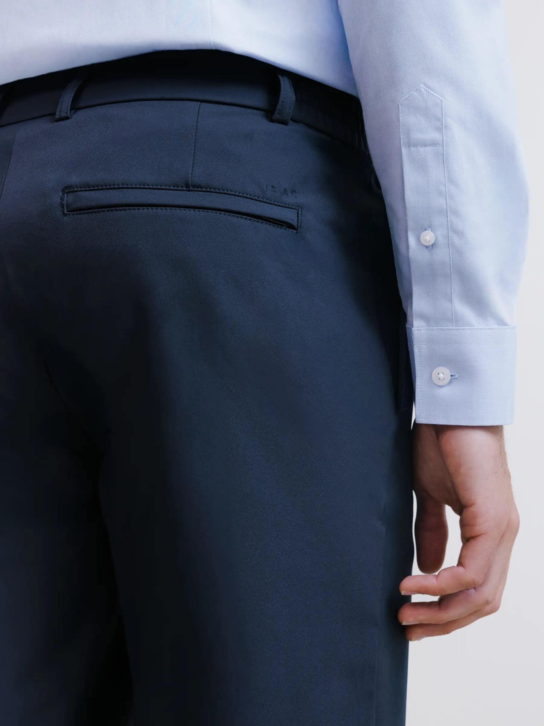 City trousers in navy technical fabric