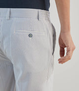 Pantalon ville en seersucker rayé bleu - IZAC