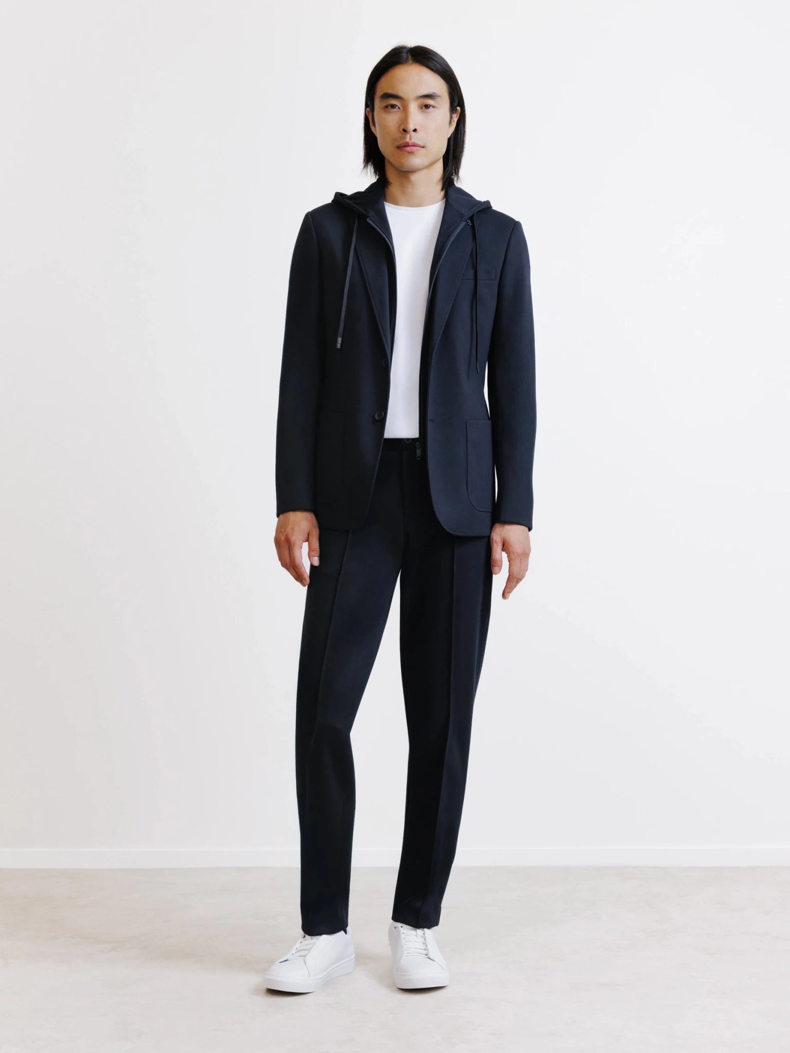Veste en maille avec parementure marine - IZAC