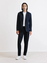 Knitted jacket with navy facing