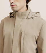 Parka longue et légère beige