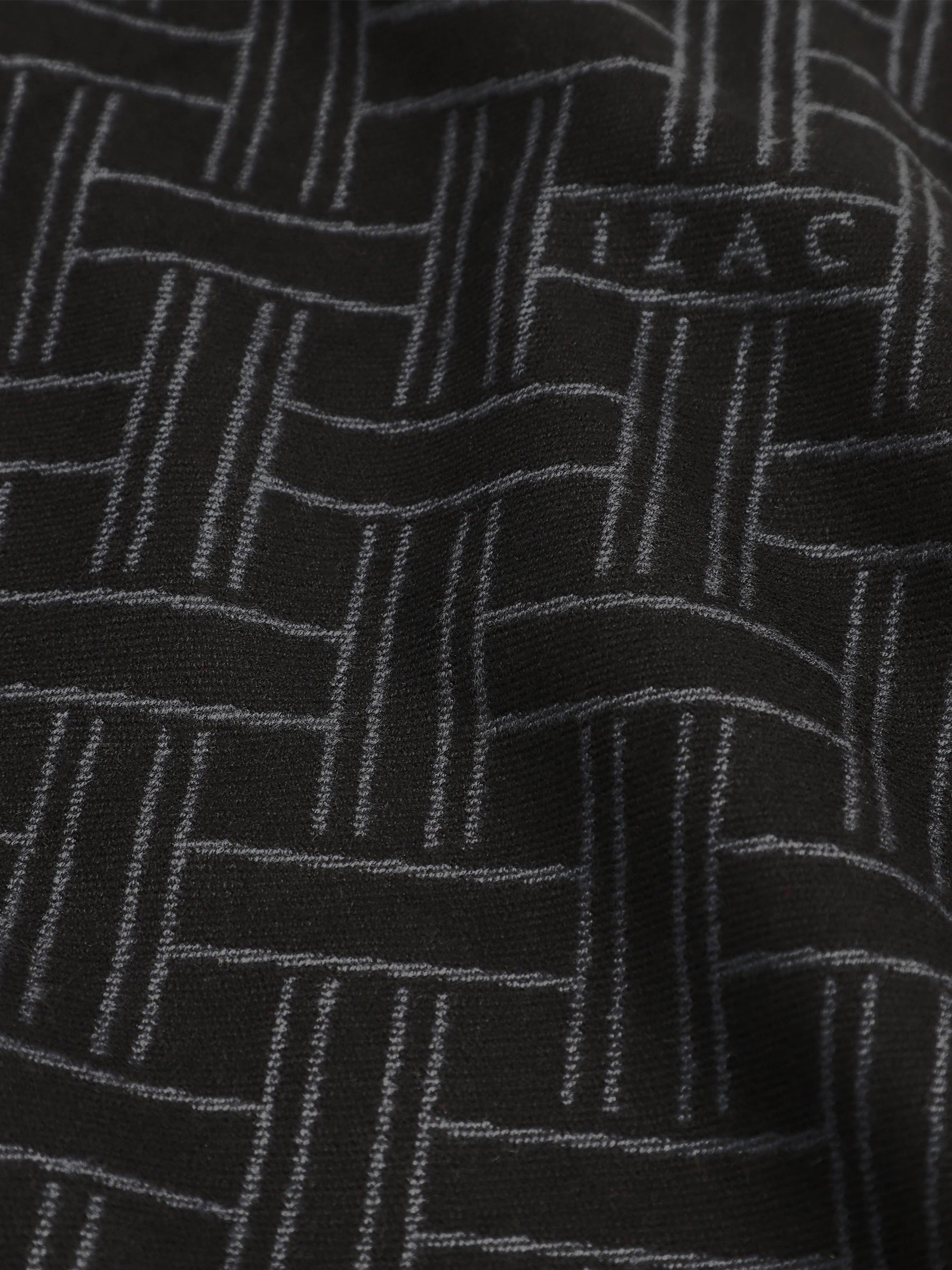 Scarf with black patterns