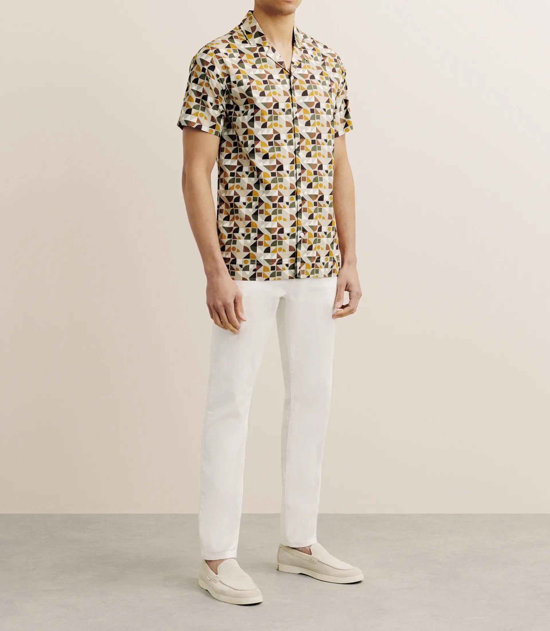 Chemise imprimée beige