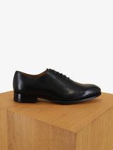 Black leather richelieu shoes
