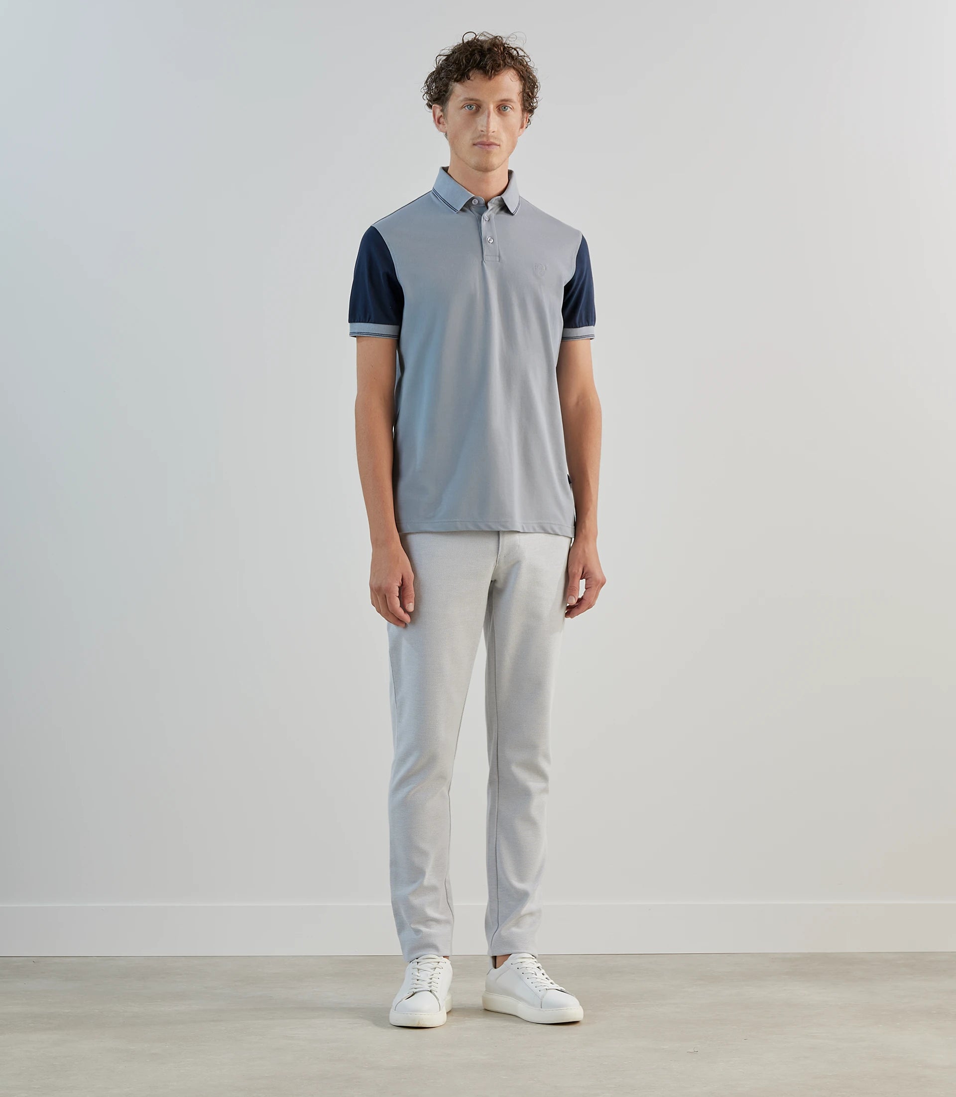 Polo piqué bleu gris clair - IZAC