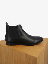 Bottine chelsea en cuir lisse noir - IZAC