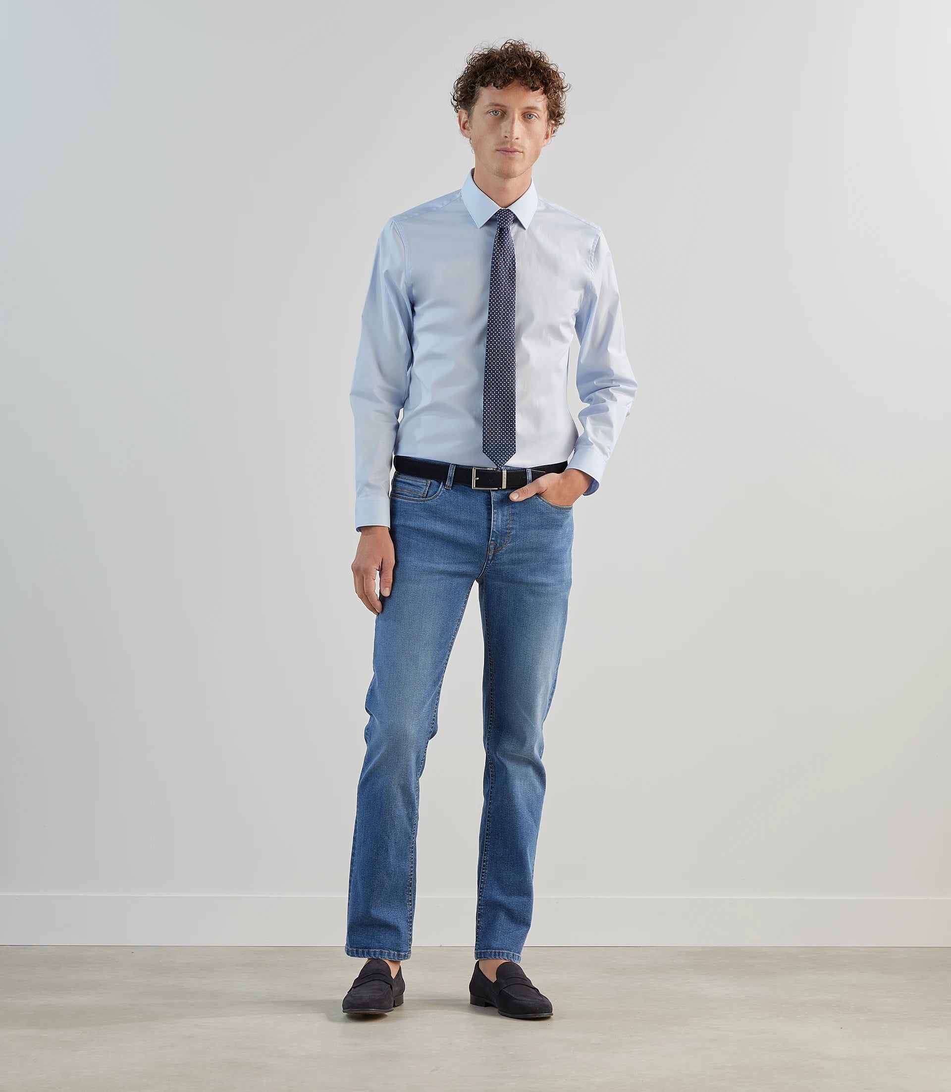 Chemise ville avec coudières ciel - IZAC