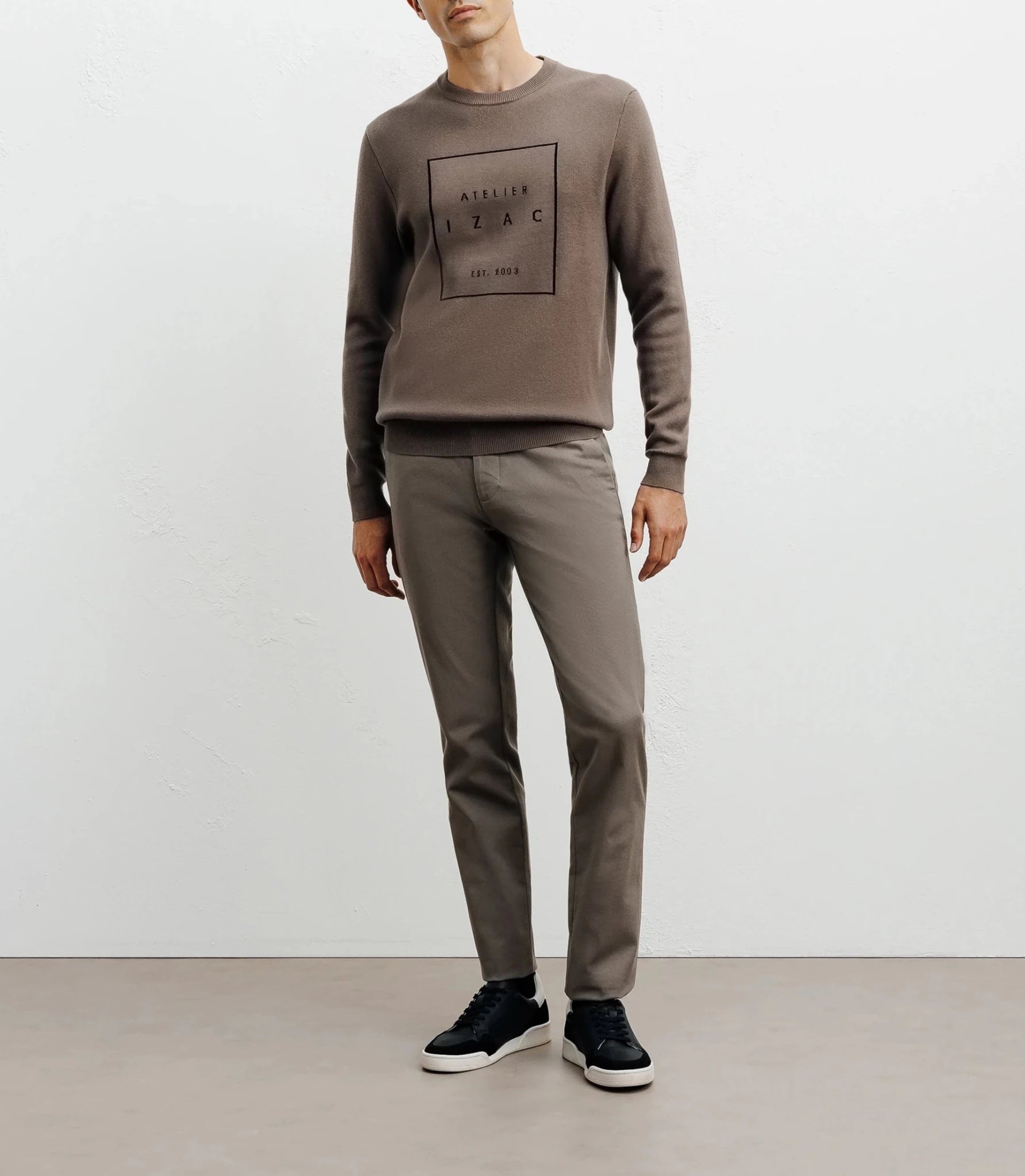 Round-neck sweater in shimmer