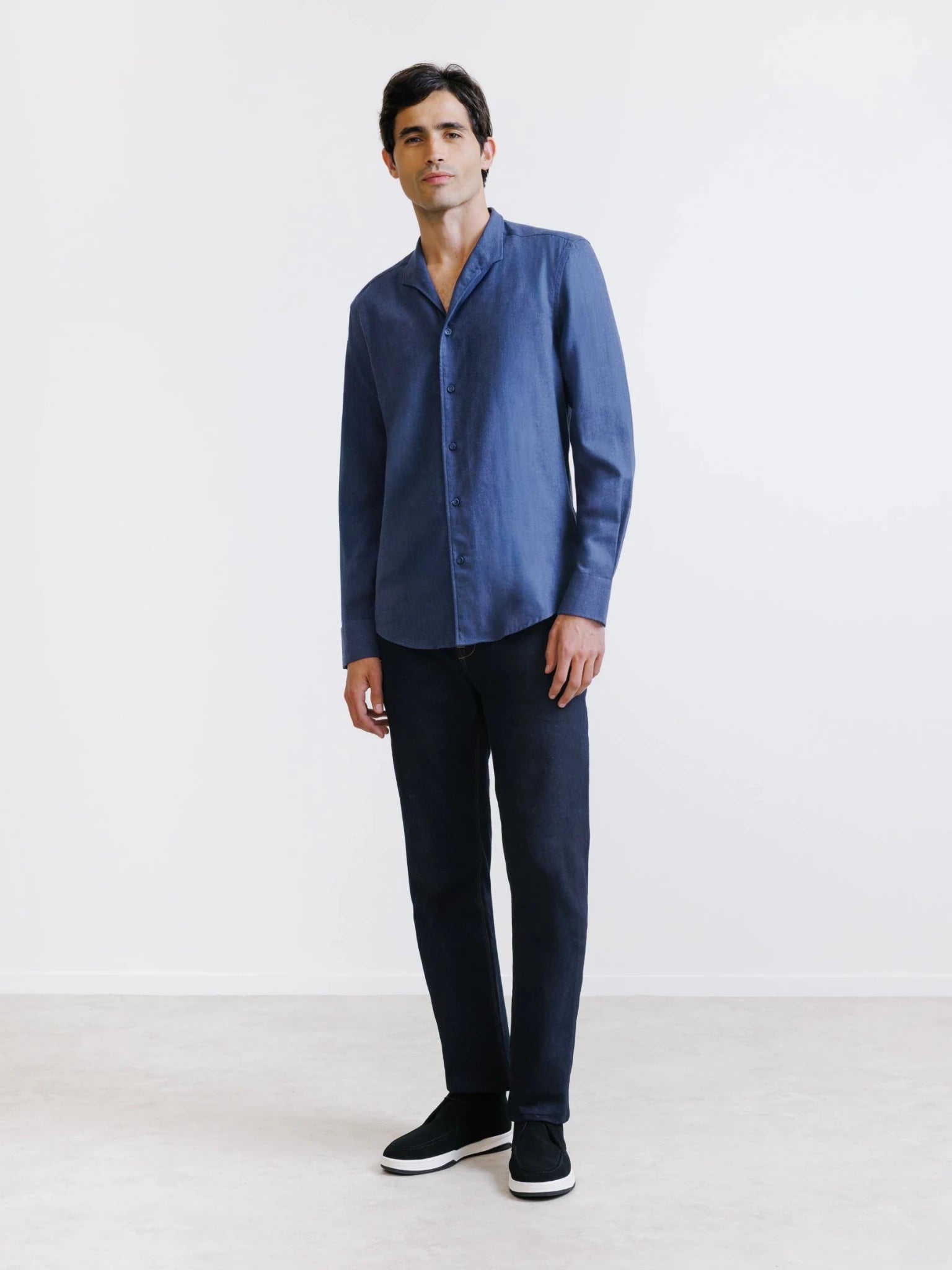 Chemise en flanelle marine - IZAC