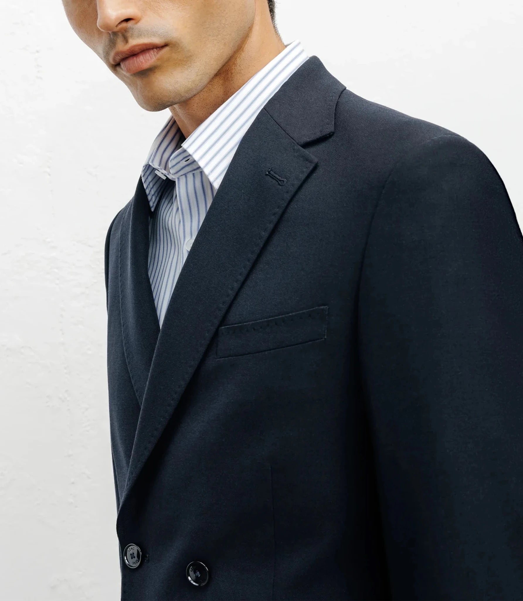 Navy double-breasted jacket