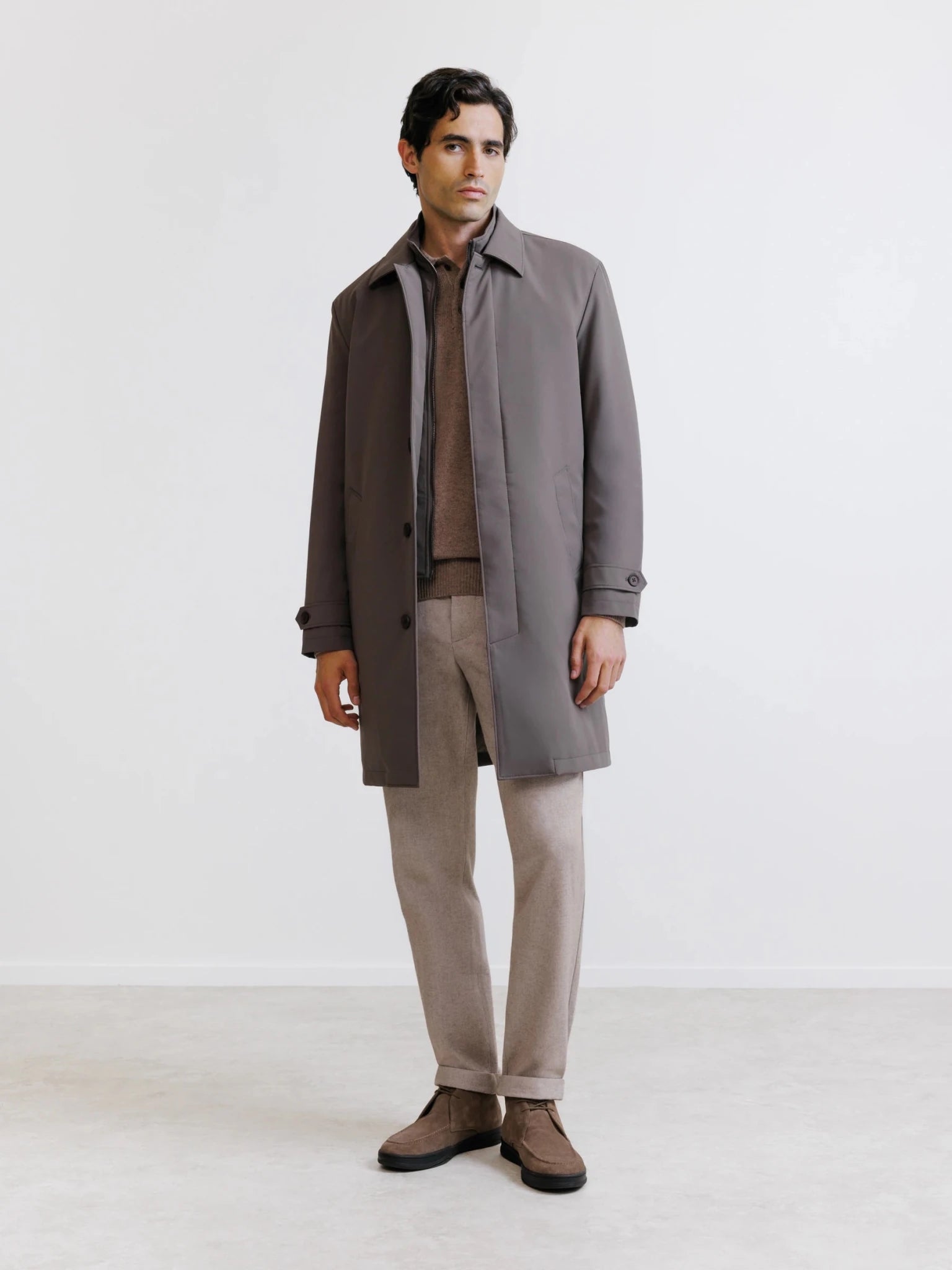 Taupe raincoat