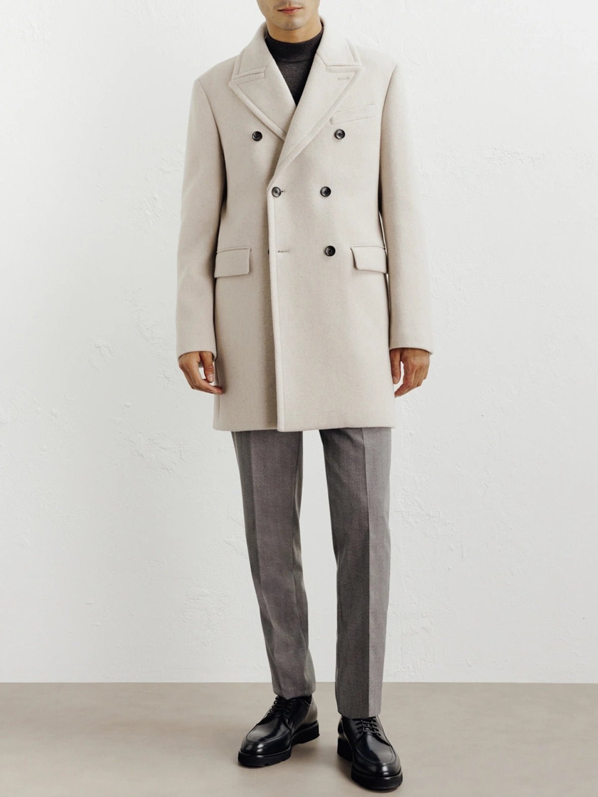 Beige double-breasted coat