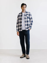Chemise à carreaux marine