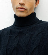 Navy turtleneck sweater