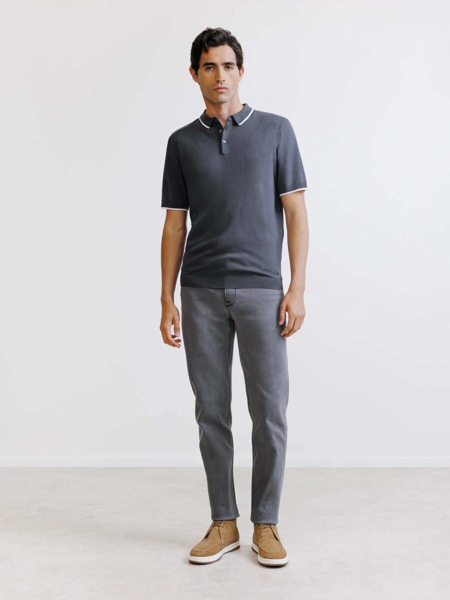 Polo en maille anthracite - IZAC
