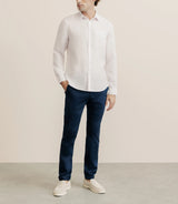 Regular shirt 100% pink linen