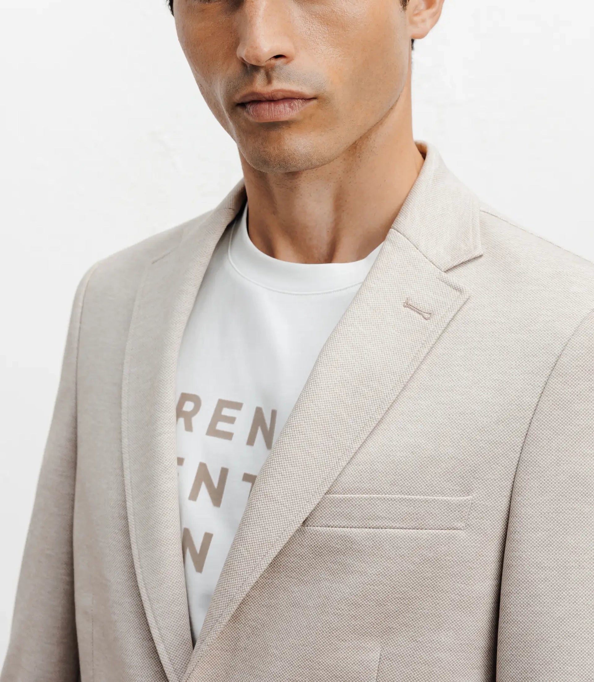 Veste ville en maille 2 boutons beige