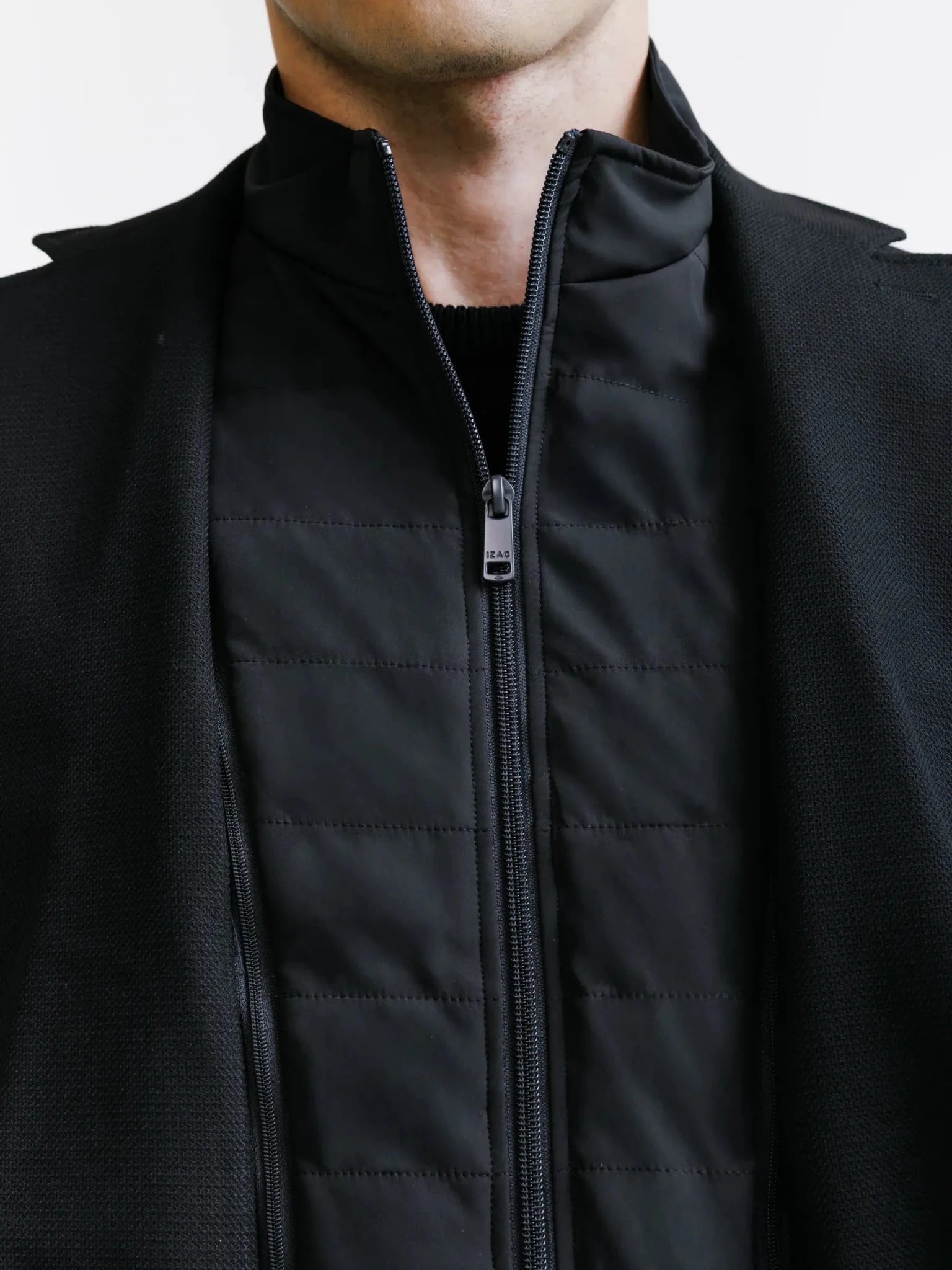 Veste en tissu armuré noire - IZAC