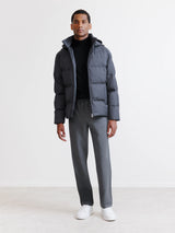 Short charcoal down jacket