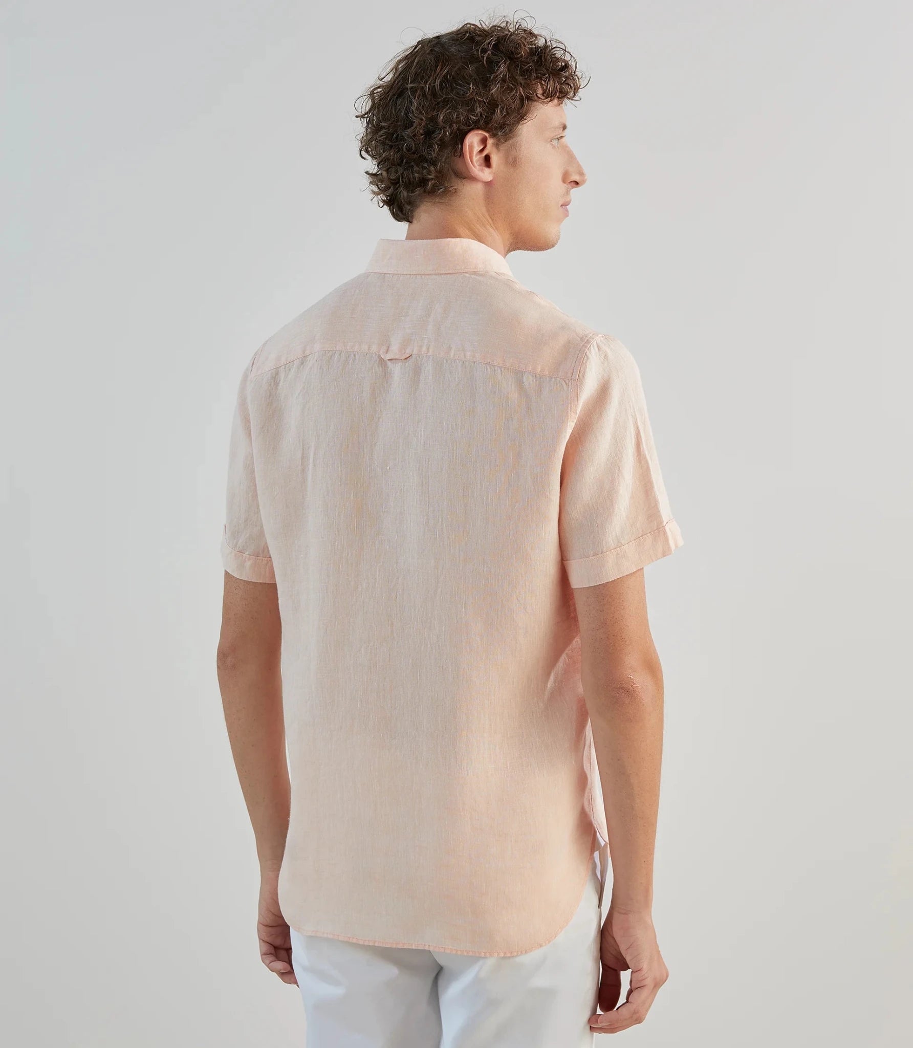 Chemise 100% lin orange - IZAC