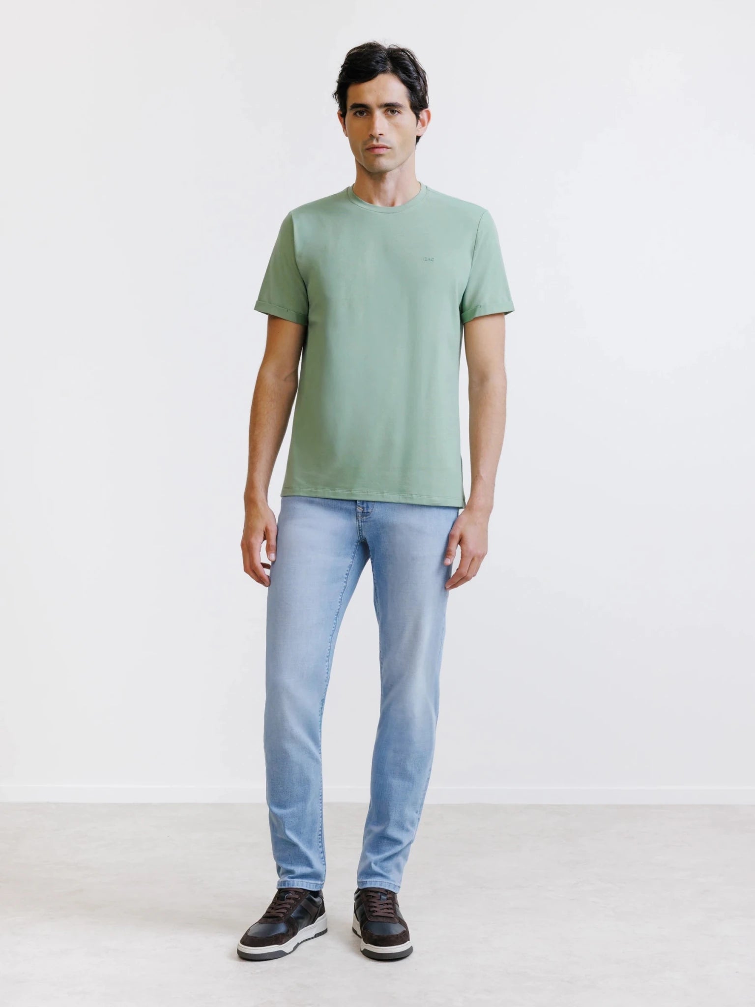 T-shirt col rond vert - IZAC
