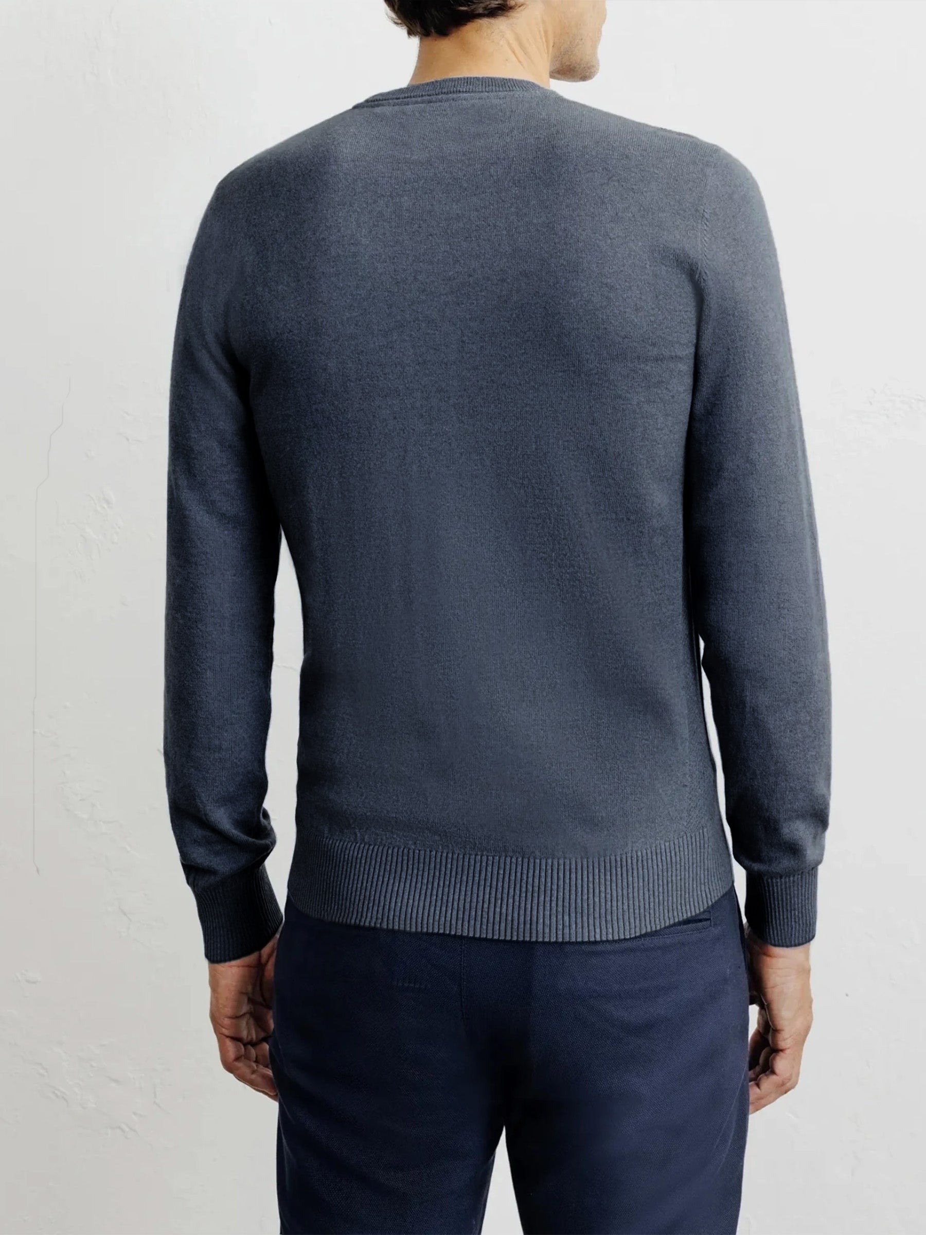 Indigo crew neck jumper