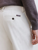 Ecru corduroy trousers