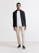 Black zipped cardigan with textured knit