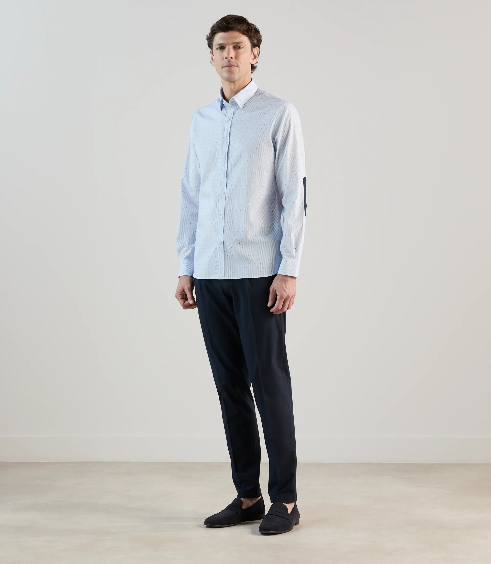 Chemise casual avec coudières ciel - IZAC