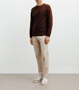 Pull col rond jeux de points chocolat