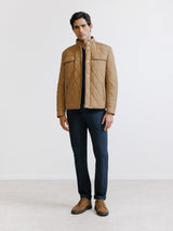 Camel high-neck jacket