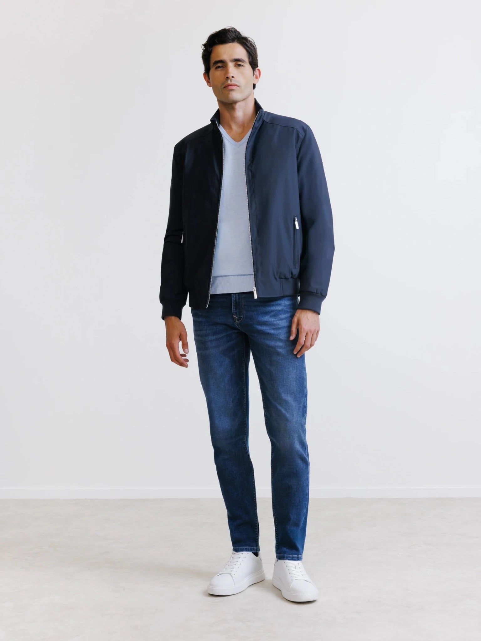 Blouson col montant marine - IZAC