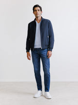 Blouson col montant marine