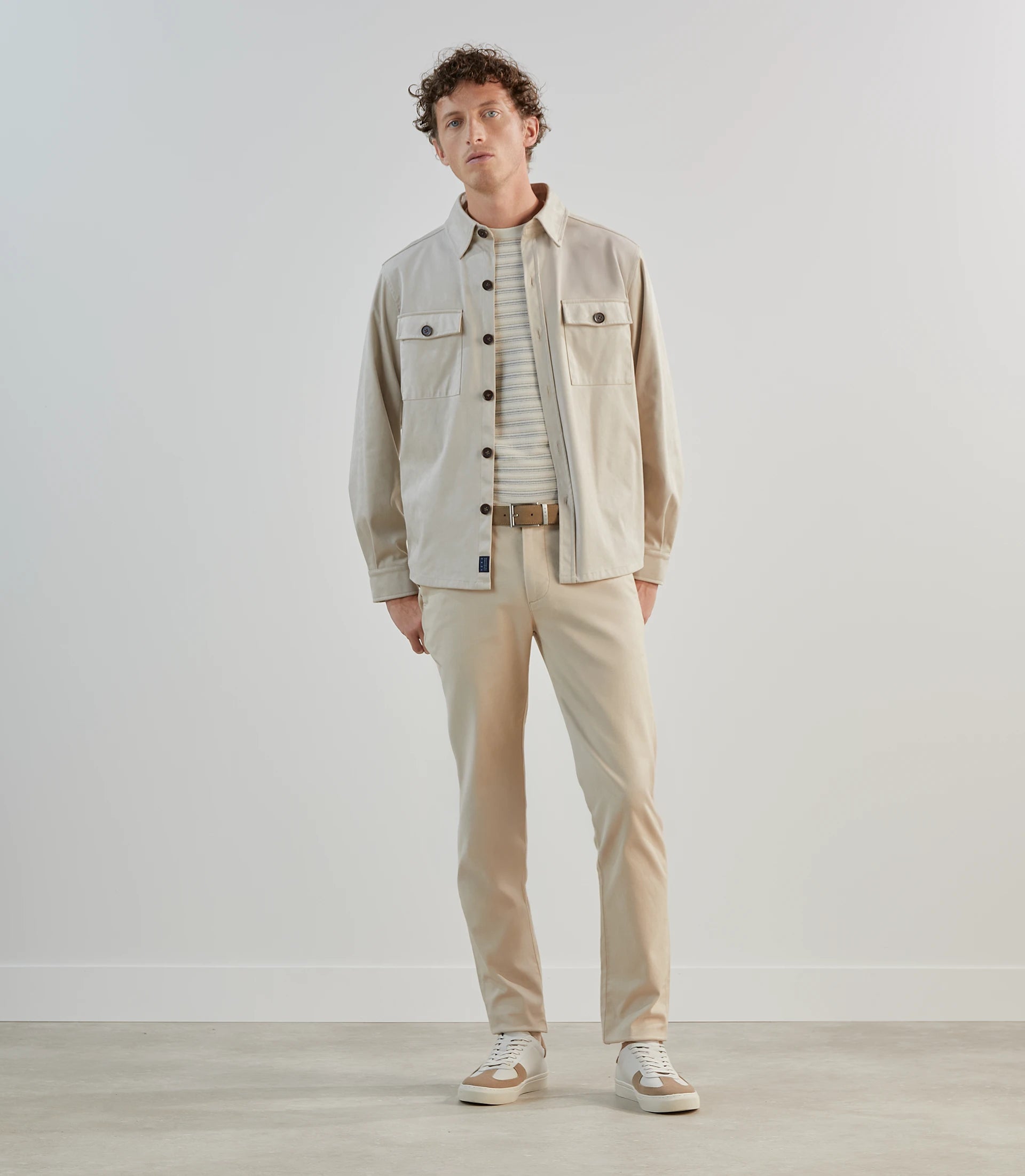 Chemise casual en suède ecru - IZAC